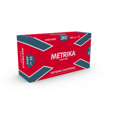 ФотоПерчатки латексные High risk "Metrika" 16гр р.М 1уп/25пар