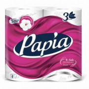 Туалетная бумага PAPIA белая 3х-сл 16,8м 1уп/4рул 1кор/14упак